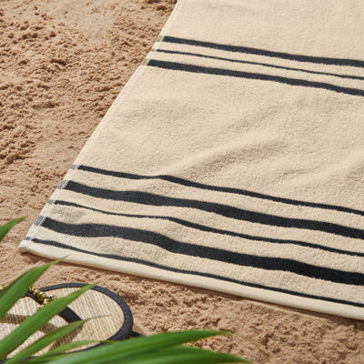Banded Stripe Cotton Beach Towel Pair
