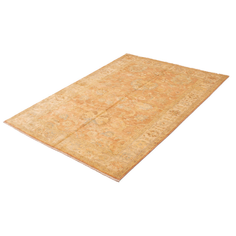 Tapis unique en laine noué à la main 5 pi 11 po x 8 pi 10 po nouvel âge Heino