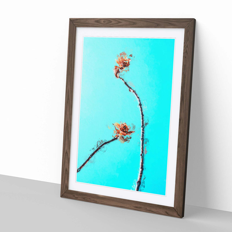 Flowers in Nigeria in Abstract - Picture Frame Painting Print, 91cm H x 60cm W x 2cm D, Walnut