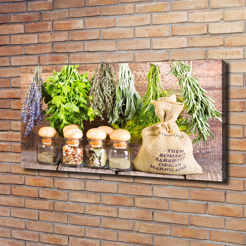 Herbs On A String - Wrapped Canvas Print
