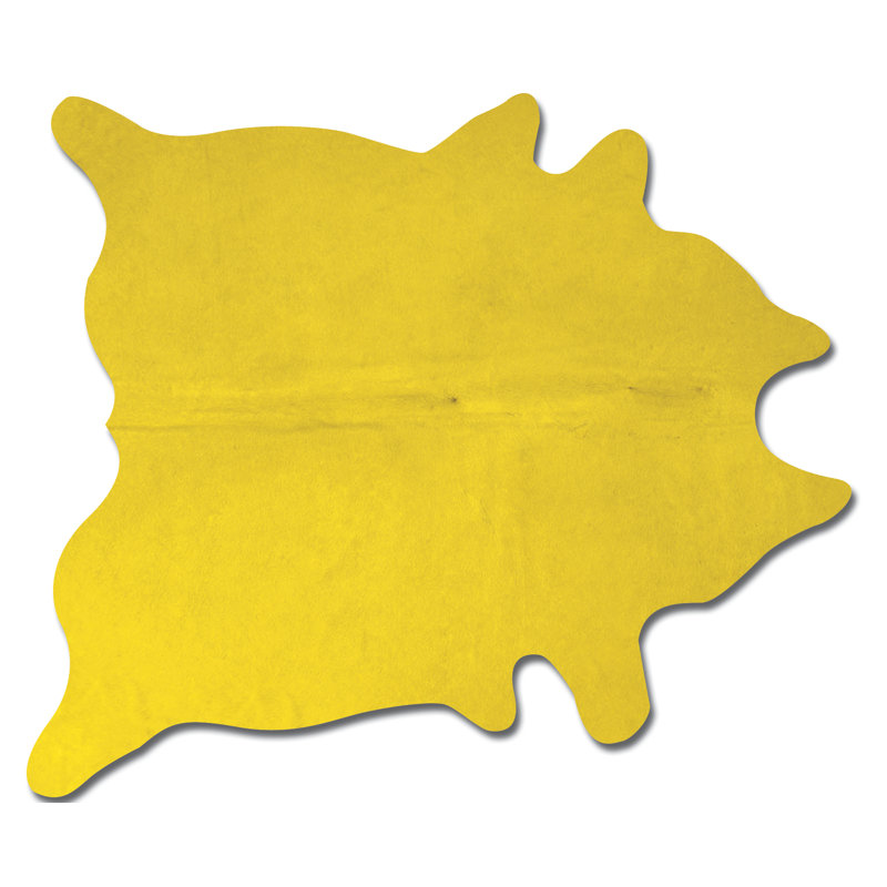 Tapis jaune en peau de vache Rondon