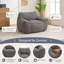 Fauteuil à billes géant pour adultes UUKRAVE, canapé surdimensionné en fausse fourrure avec accoudoirs et rembourrage, fauteuil de lecture confortable pour chambre à coucher, salon, salle de jeux (GRIS FONCÉ)-581121834-581121832-581121838