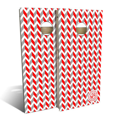 2' X 4' Chevron Gray Cornhole Board Set With Case And Lights