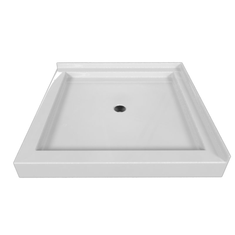Signature 36'' W 36'' D Square Double Shower Base, White