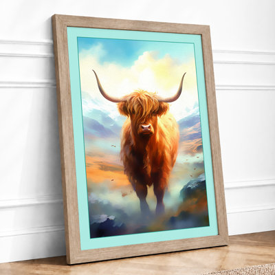 Highland In Misty Mountain Rustic - Print