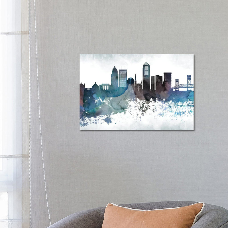 Jacksonville Bluish Skylines - Wrapped Canvas Print, 66.04 cm H x 45.72 cm W