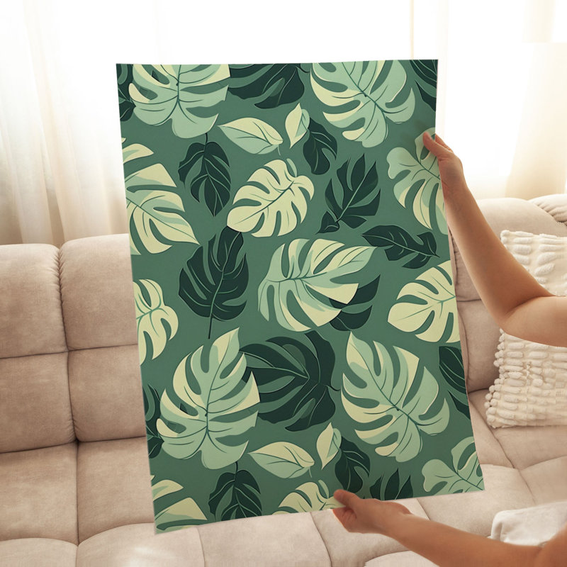 «Botanical Monstera Leaves Leaf», motif d'art bohémien sans cadre VI, H 10 po x l 8 po