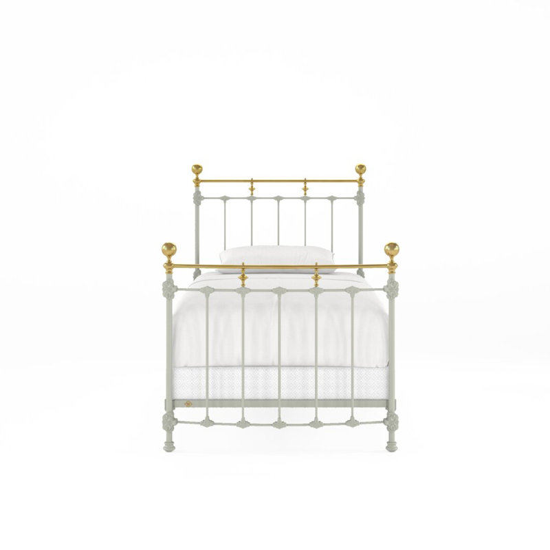 Lit en fer et laiton Excelsior, Lit simple, Sage Green/Light Gold