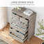 Commode 6 tiroirs en bois blanc, commode haute 45 po avec rangement pour chambre à coucher, placard, salon ou vestibule
