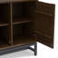 Armoire de rangement basse moderne en bois massif avec base en métal et tablettes réglables B 32 pi