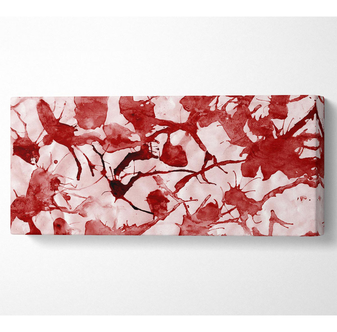 Scatter Leaves Red - Kunstdrucke auf Leinwand - Wrapped Canvas