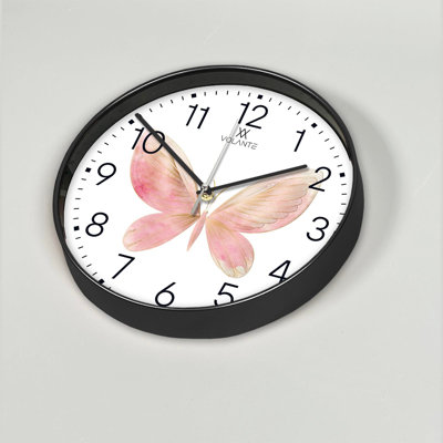 Cobleskill Elegant Decorative Wall Clock, 12 in Diameter, 1.8 in Thick | 100% Plastic Frame, Real Glass Cover | Perfect for Home Décor, Living Room, and Office | Stylish Timepiece with Modern Design