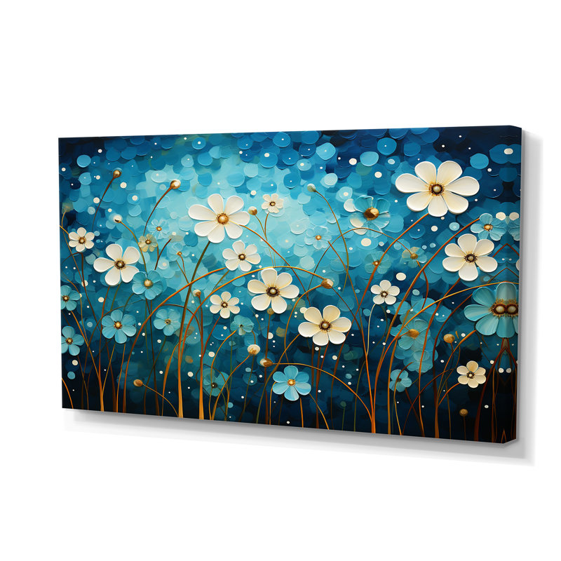 «Turquoise Tranquility», reproduction de paysages abstraits encadrée