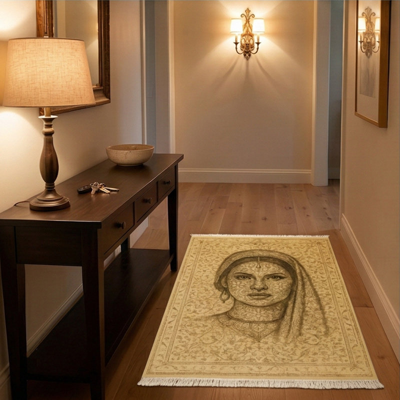 Tapis portrait taupe sépia