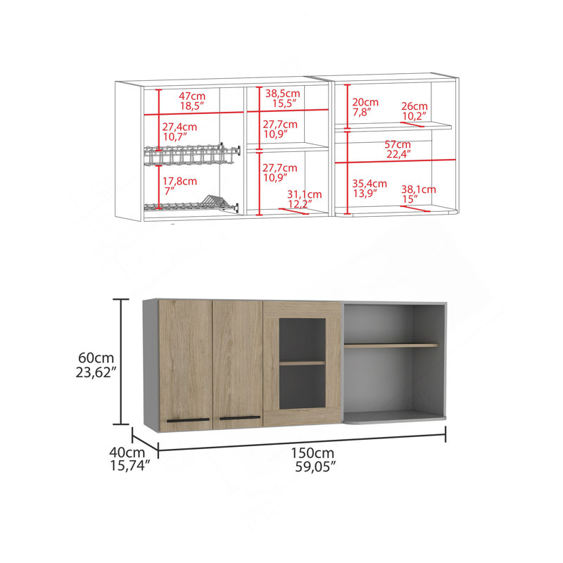 Armoire murale en verre Hasselt