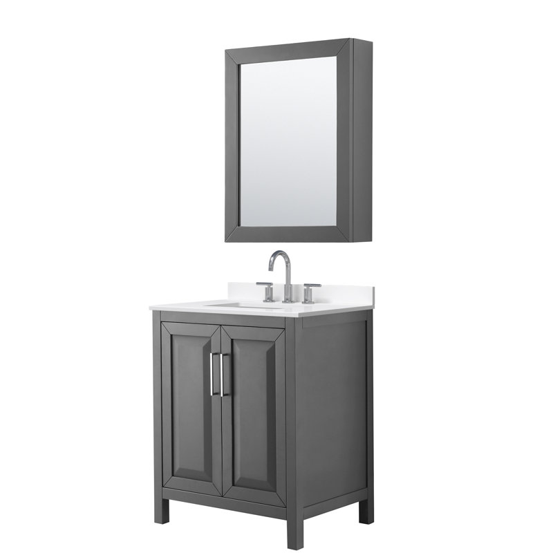 Daria 30'' W Vanity, Gray, Polished Chrome, Giotto Quartz
