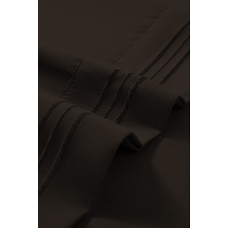 Ensemble de draps en rayonne , Marron foncé, Ensemble de draps pour taille de lit très grand d