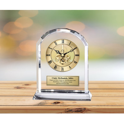 Solid Wood Quartz movement / Crystal Clock in Gold