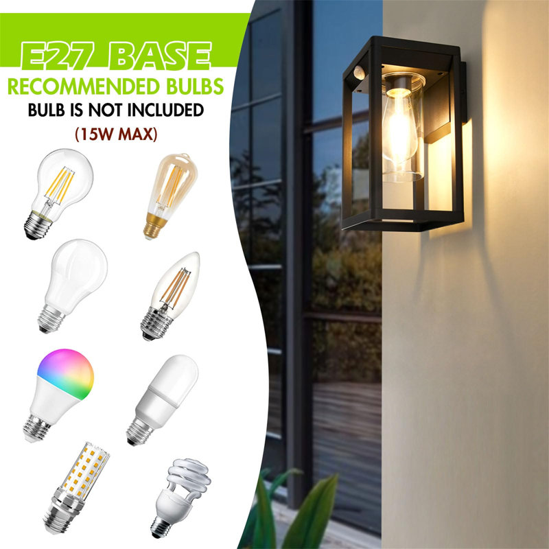 Matte Black 27cm H Outdoor Sconce