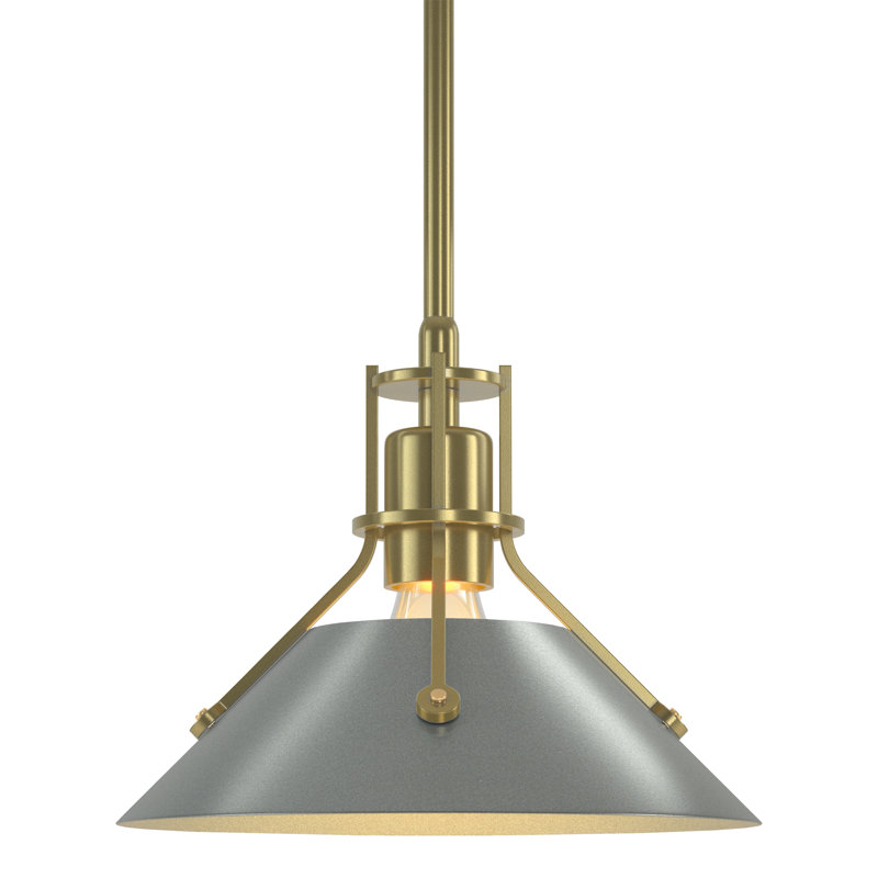 Henry 1 - Light Single Cone Pendant, Sterling, Natural Iron, 54.7'' H X 9.2'' W X 9.2'' D