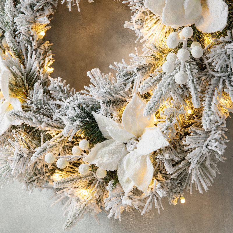 Couronne de Noël éclairée 24 po Heyder