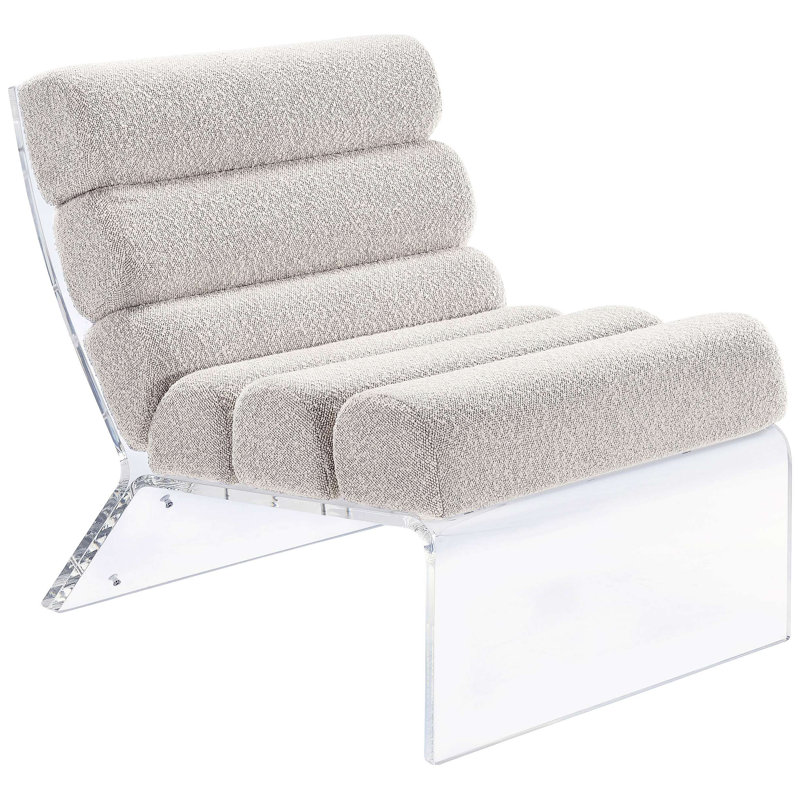 Chaise rembourrée en acrylique Boucle, Ivoire ivoire