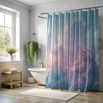 Gentle Cloud Motifs - 1 Piece Standard Shower Curtain