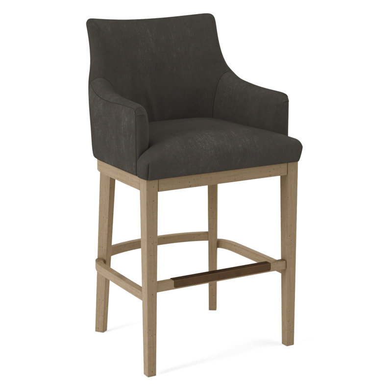 Upholstered Stool, Evolution Smokey, Black