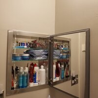 Recessed Mirrored Medicine Cab 16x26od - 14x24id With Plastic Shelves