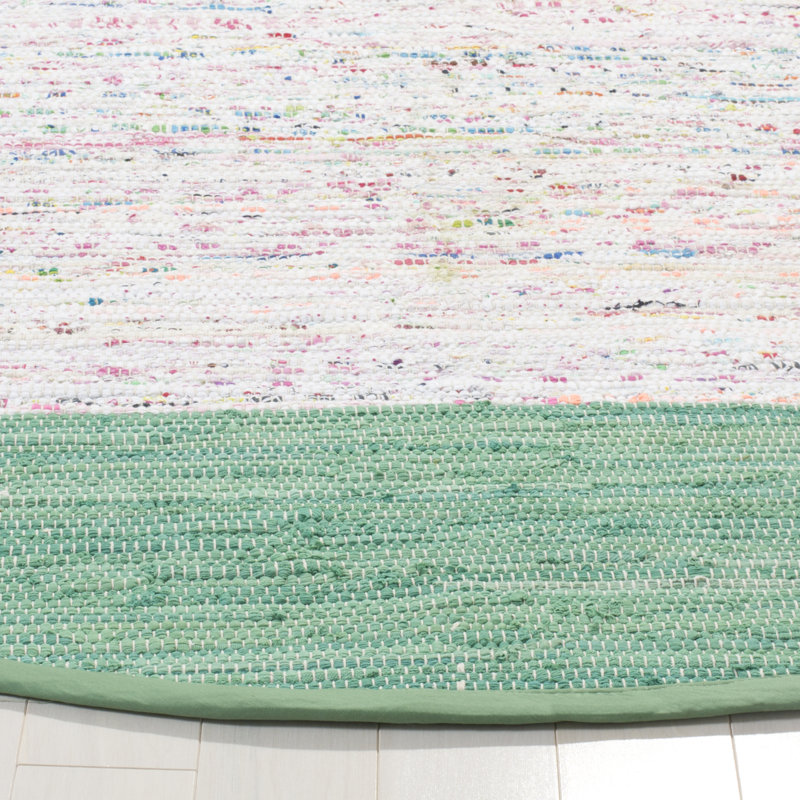 Parikh Hand Woven Cotton Abstract Rug, Round 4'