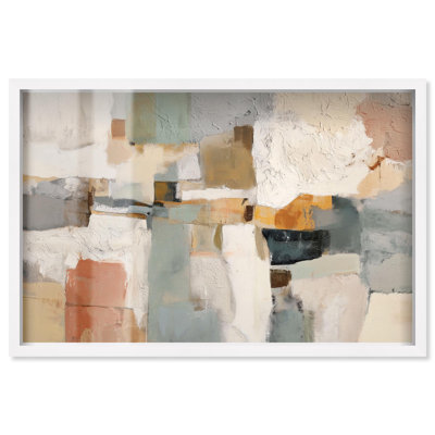 Décoration murale bohème colorée par Art Remedy, cadre blanc, 31 x 21