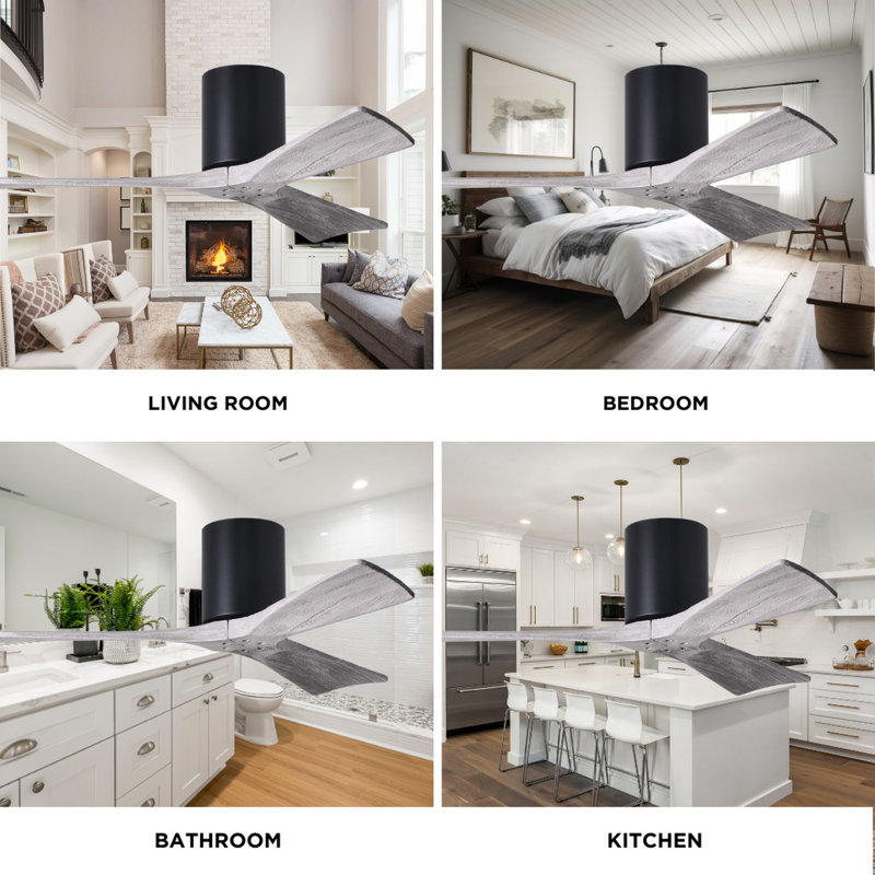Irene Ceiling Fan, Barn Wood Tone, Matte Black, 72"