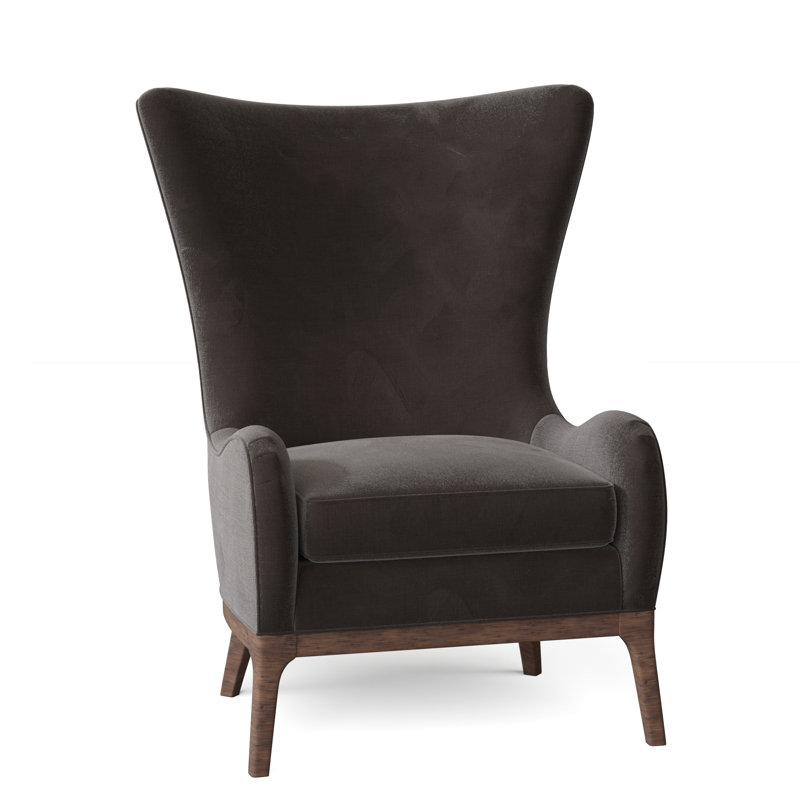 Casper Upholstered Wingback Chair, Espresso, 9953 Mink 100% Polyester