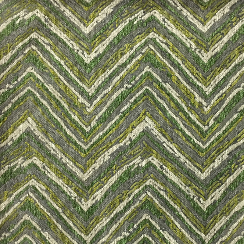 Tissu en chenille épais à motif de chevrons Union-Norwich, Herbe