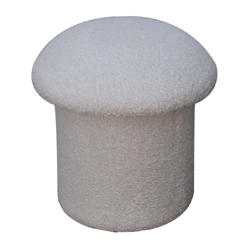 Banujan 44cm Wide Round Solid Colour Footstool Ottoman, White