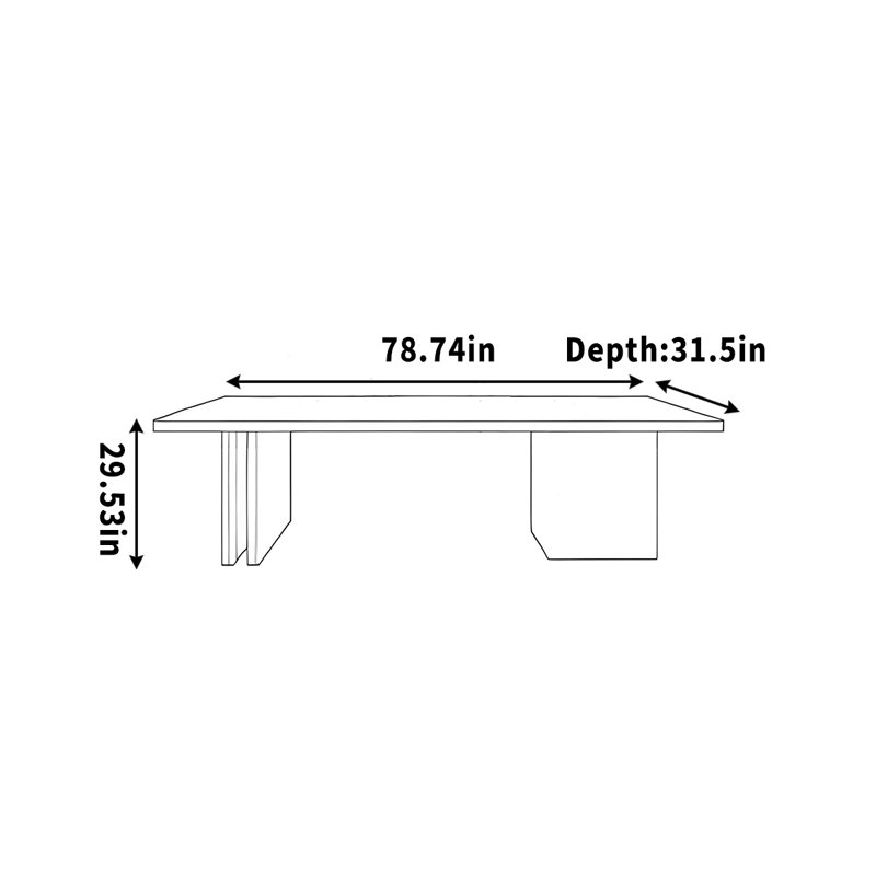 Bureau d'ordinateur Hashlamoun, H 29,53 po x l 78,74 po x P 31,50 po
