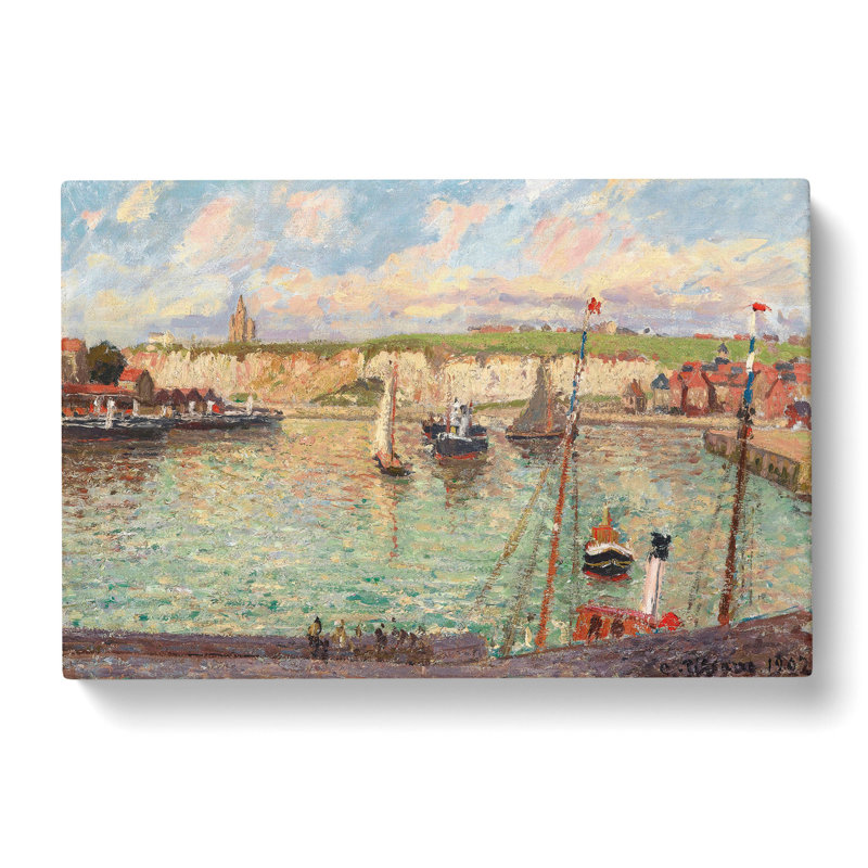 Dieppe Port by Camille Pissarro - Wrapped Canvas Painting, 40cm H x 60cm W x 3cm D