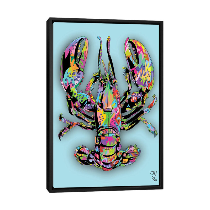 Lobster 2026 1 Piece Wall Art on Canvas, 152.4 cm H x 101.6 cm W x 4.445 cm D, Black