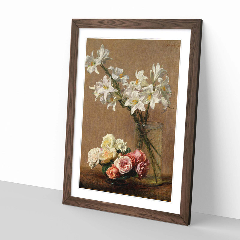 Flowers by Henri Fantin-Latour - Framed Print, Walnut