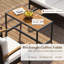 Ensemble de conversation 17 pièces 4 pièces pour patio avec table basse et accoudoirs en bois d'acacia massif