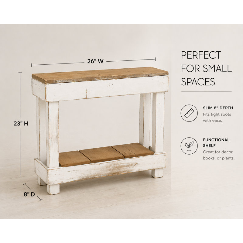 Rayshaud Solid Wood End Table, White
