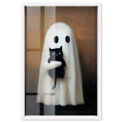 «Spooky Snuggles Shadowbox Print» par Art Remedy, cadre blanc, 17 x 25