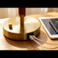 Lampe de table 21 pouces en bois massif de noyer (1 unité), base en métal, abat-jour en lin, 3 températures de couleur, prise secteur intégrée, ports de chargement USB-A et USB-C-2095300228