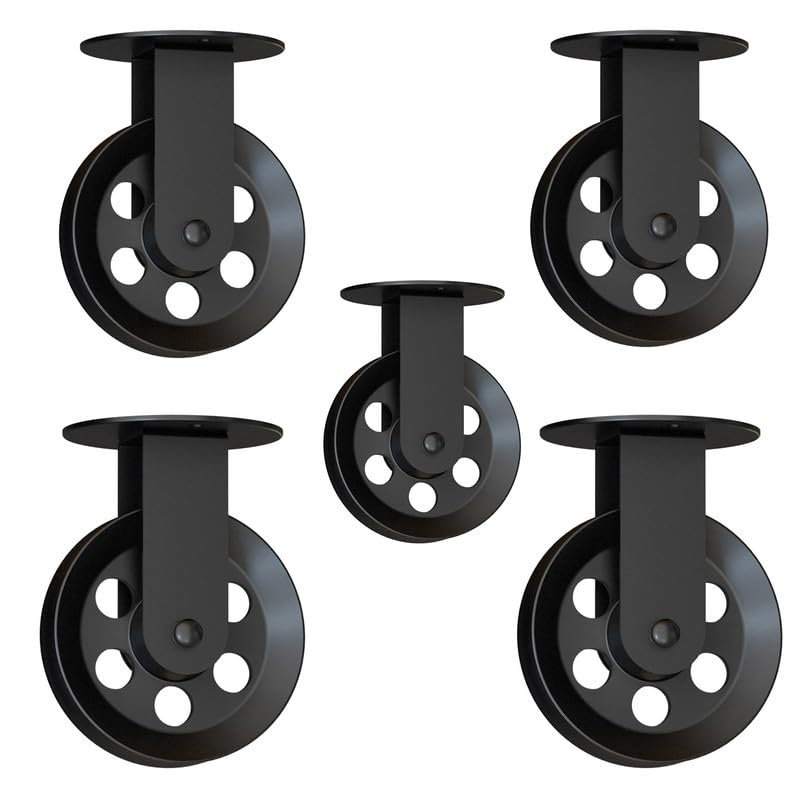 Vintage Metal Pulley Wheel Set for Industrial Hanging Lamps, 4.3cm