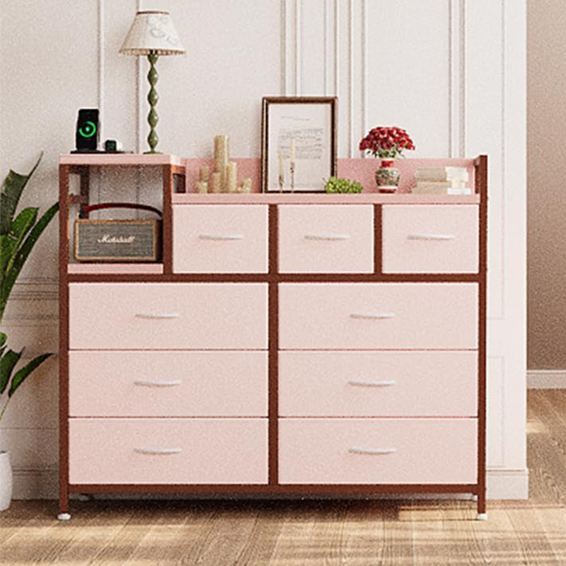 Commode 9 tiroirs Mountview, Rose