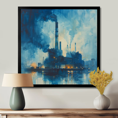 «Blue Turbine Power Plant Tower - Power Plants», reproduction d'art murale