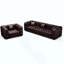 Ensemble de canapé moderne, canapé modulaire rembourré en similicuir 3 places avec conception touffetée à la main pure, 4 coussins, combinaison multiple pour le salon