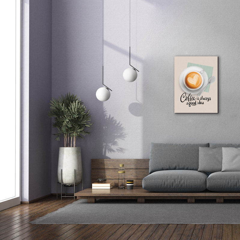  «Coffee Is Always A Good Idea» par House Fenway, art mural sur toile, 26 po x 34 po, H 34 po x l 26 po