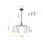 Lustre spoutnik moderne en métal 6 lumières