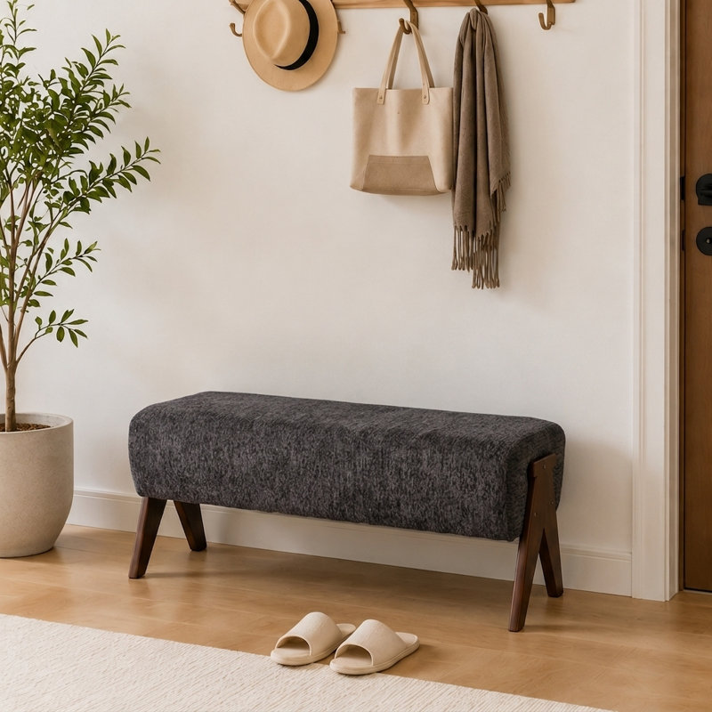 Banc rembourré Modern, Gris